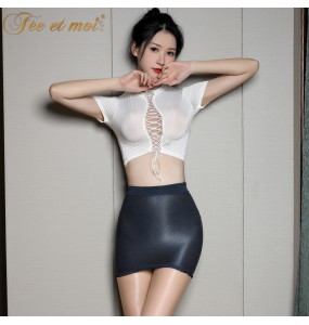 FEE ET MOI Sexy Secretary Costumes (White) Not Included Tight Skirt